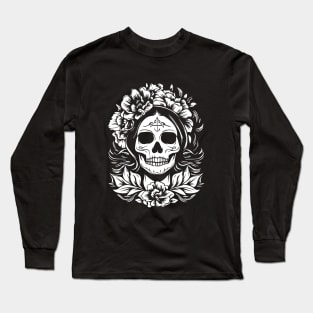 santa muerte tattoo design Long Sleeve T-Shirt